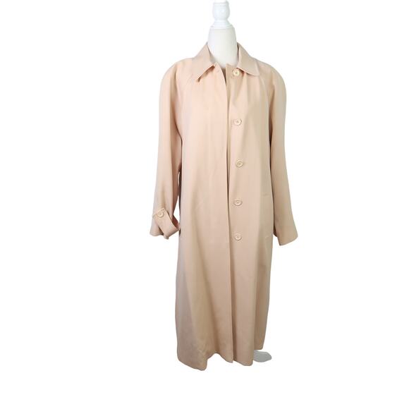 Vintage 80s cream tan wool mid length coat 12 - Picture 2 of 10
